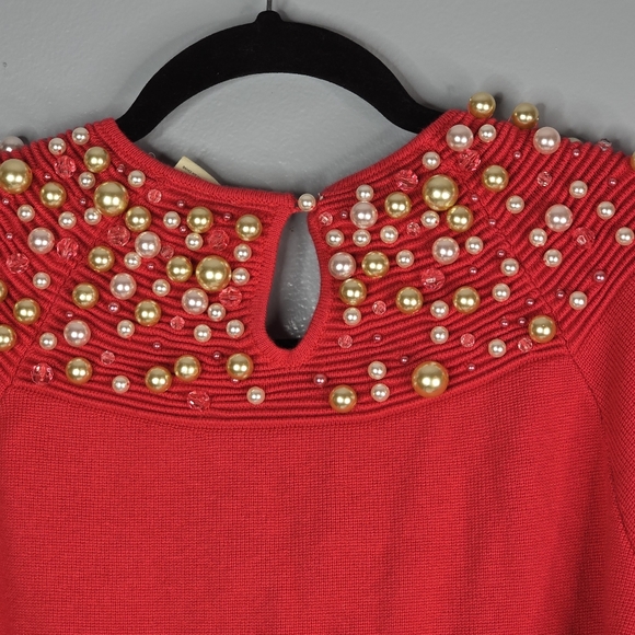 Anthropologie Moth Pink Brienne Beaded Knit Top - Picture 10 of 12